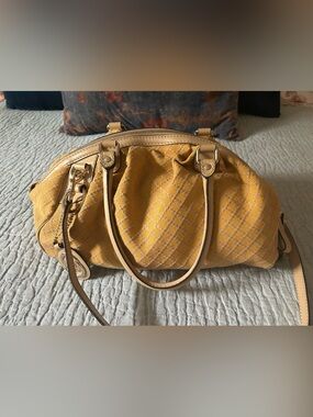 Gucci Medium Sukey Goldenrod Diamonte Canvas Boston Bag